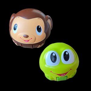 Bright Starts Giggables -Rolling Monkey & Frog Noise Maker Giggling Balls